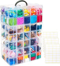Bead Organizer 7 Tier 70 grid Stackable Craft Tackle Storage Container | Stackable 7-Tier Design, 70 Compartments, for Beads Washi Tape Toys Crafts and Sewing Supplies by SGHUO