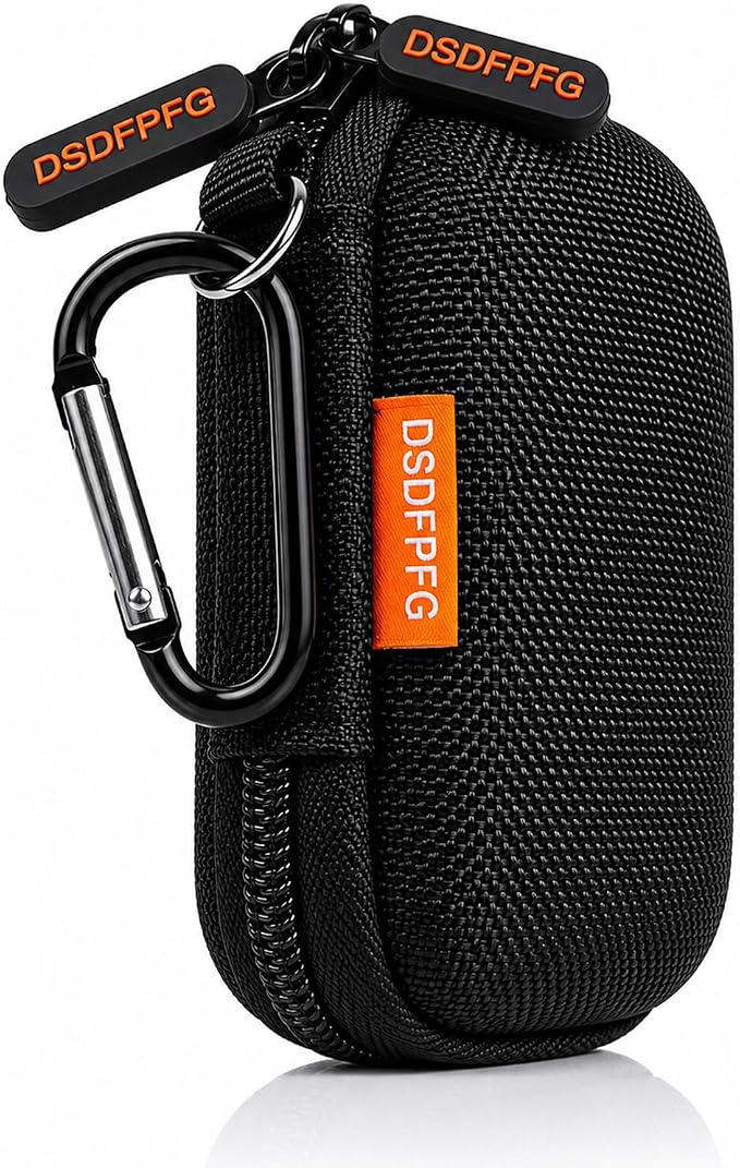 Mini Black Earbud Case, Small Hard Shell Carrying Case, Pocket-Size Pouch | Rectangle Zipper Case for Wired Earbuds, Apple Airpods, Earpods, IEM, Earplugs, Hearing Aids, in-Ear Monitor, USB Flash Drive by CoolteeProvider