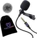 Purple Panda Lavalier Microphone for GoPro, DJI, Insta360 Mic Adapters | Wired Motovlogging Lapel Mic for Go Pro Media Mod, 3.5mm, Osmo Action & Insta360 Audio Adapters, Motorcycle Helmet Clip On by PurplePanda