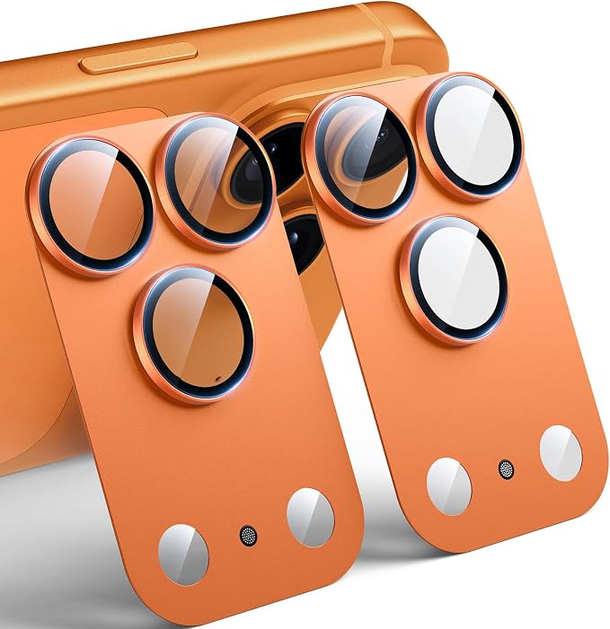 TAURI 2 Pack for iPhone 17 Pro Max Camera Lens Protector, Cosmic Orange | Full Coverage Military-Grade Shatterproof, Upgrade AR Anti-Reflection Ultra Clear Transmission & Case Friendly by TAURI