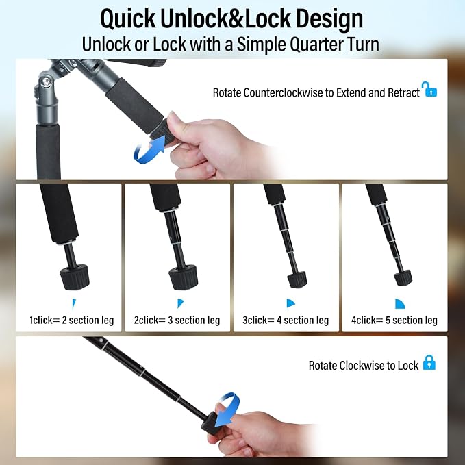 SIRUI AM-TT50 Aluminum Mini Tabletop Tripod, 360° Ball Head, 20" | 17.6LB Load, Phone Holder Included, DSLR, Mirrorless Camera, Smartphone, Portable, Desktop, Travel, Vlogging - Image 4