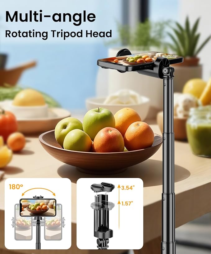VICTIV 68" Phone Tripod, Auto Open iPhone Tripod with Remote and Fill Light | Extendable Selfie Stick Tripod for iPhone Android, Cell Phone Stand for Video Recording, Selfies, Vlogging, Live Streaming - Image 7