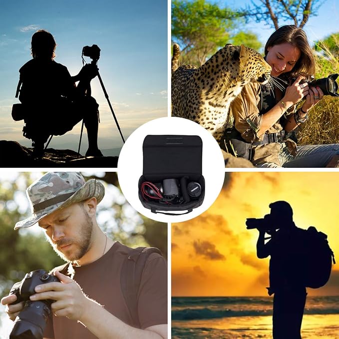 Camera Inserts Lens Padded Insert Liner DSLR SLR Protective Bag Camera Cube Roomy Case Waterproof Foldable pouch for Camera Lens Accessories Sony Canon Nikon Olympus (Black) - Image 4