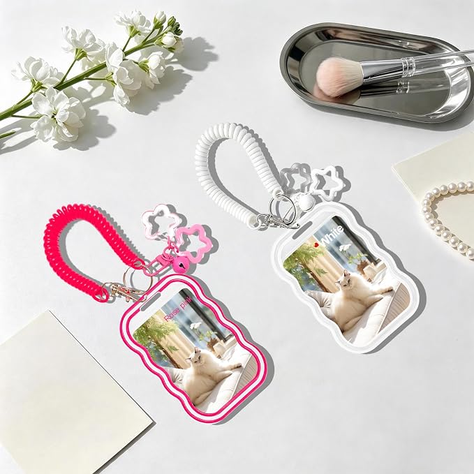2 Pack Cute Photocard Holder Keychain,Kpop Photo Card Holder | Creative Photo Protector Keychain Accessories for Bus Card, Daily Display & Travel Decorations Gifts - Image 5