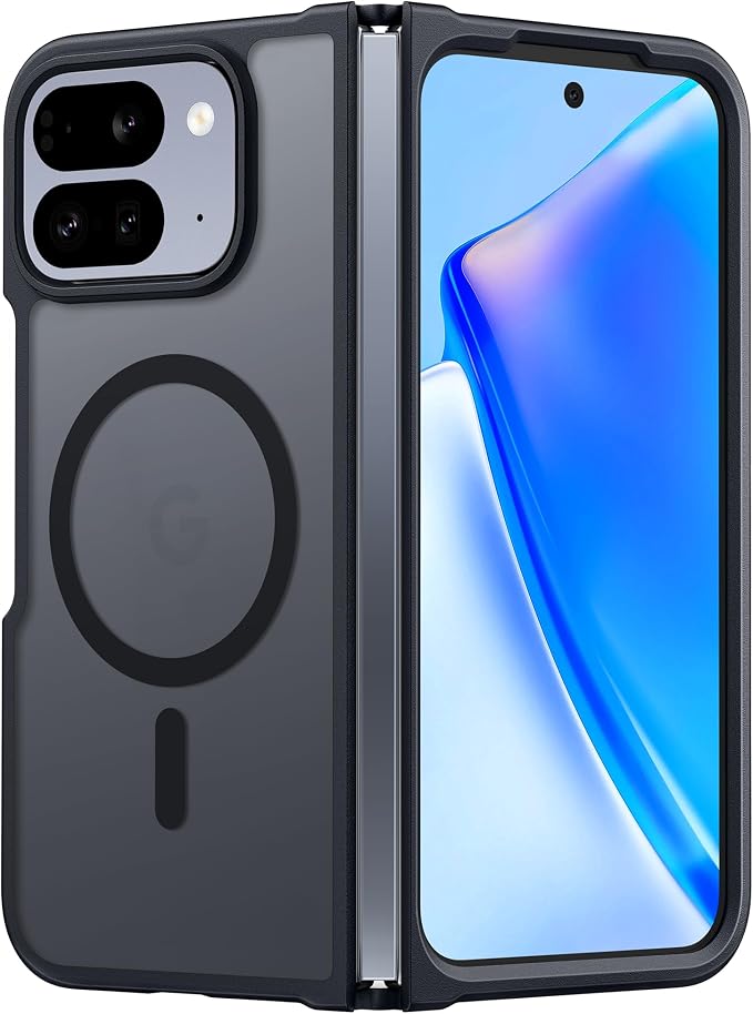 FNTCASE for Google Pixel 10 Pro Fold Case, Fit for Magsafe, Translucent | Matte Back, Strong Magnetic Charging, Slim, Tough, 14FT Military Grade Drop-proof, Anti Slip, Anti Fingerprint, Black by FNTCASE