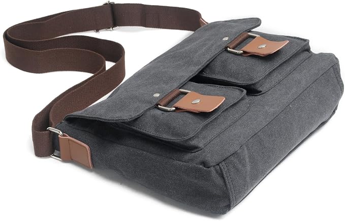 Waterproof Camera bag/Case, Vintage Canvase Leather Trim DSLR SLR Camera Shoulder Messenger Sling bag for for Nikon, Canon, Sony, Pentax, Olympus Panasonic, Samsung & Many More - Image 6