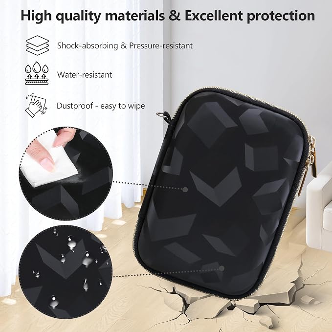 Carrying Case Compatible with Instax Mini EVO Instant Camera, INSTAX MINI EVO Camera Storage Holder Travel Bag with Mesh Pocket for Photos, USB Cables, Film, Black - Image 5