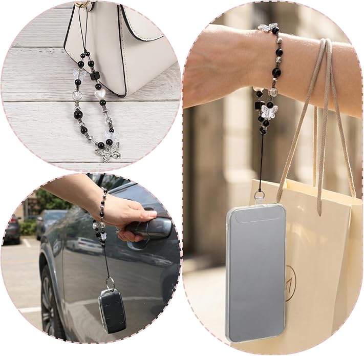 Ouligay Cherry Phone Charm Strap Cute Phones Lanyard Wrist Beaded Camera Strap Wrist Chain String for Bag Case Bags Pendants Decor Chains Small Gifts for Best Friend Sister - Image 6