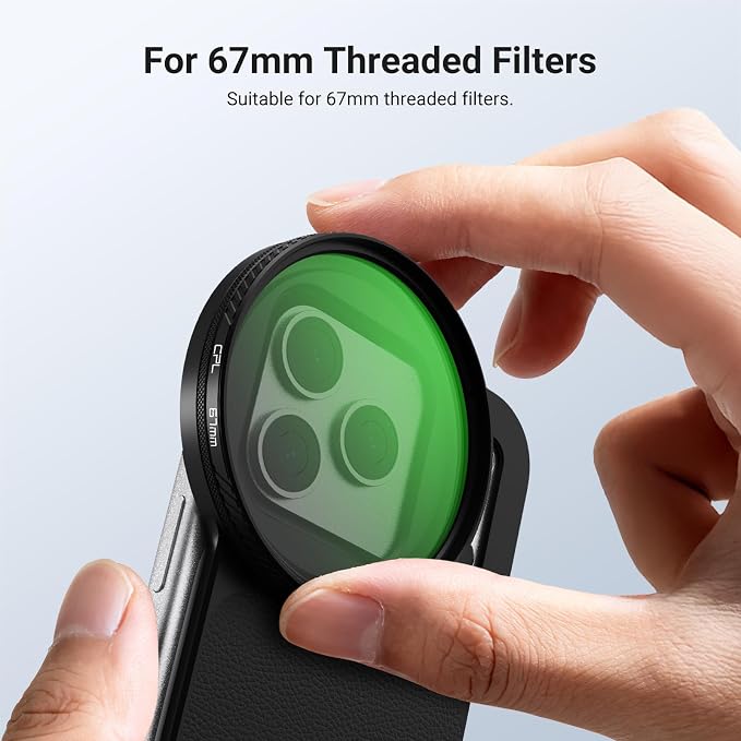 NEEWER 6.3" Magnetic Phone Lens Filter Mount Adapter Backplate Accessories & 67mm CPL Filter Circular Polarizing Polarizer Compatible with MagSafe iPhone 12/13/14/15/16/17 & Pro Versions - Image 5