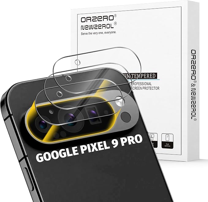 Orzero (3 Pack) Camera Lens Protector Compatible for Google Pixel 9 Pro 6.3 inch (Not for XL Model) Protector de Cámera Case Friendly Tempered Glass 9H High Definition Microphone Cutout Anti-Scratch by JumpIntoOrzeroLet%E2%80%99sExploreLikeNeverBefore