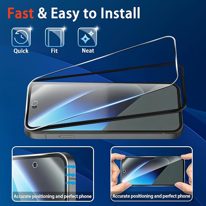 (3+2 Pack) Glass Screen Protector for Google Pixel 10a with Camera Lens Protector,9H Tempered Glass,Fingerprint Unlock,Anti-Scratch,Bubble Free,Case Friendly - Clear - Image 8