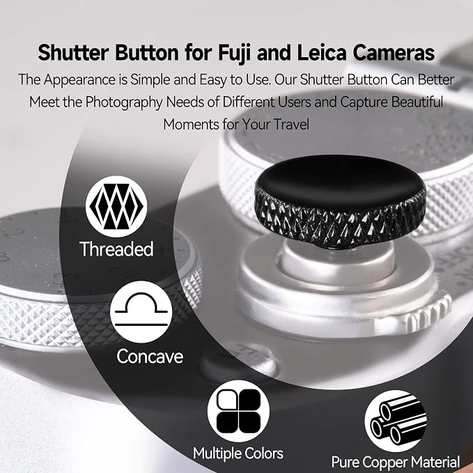 Fujifilm Camera Soft Release Button-3Pcs Shutter Button Camera Accessories | Fuji Fujifilm X-M5 X-T5 X-T4 X-T3 X-T30 X-T30 II X-T20 X-PRO3 X100VI X100V X-E4 X-E3 (Black) - Image 8