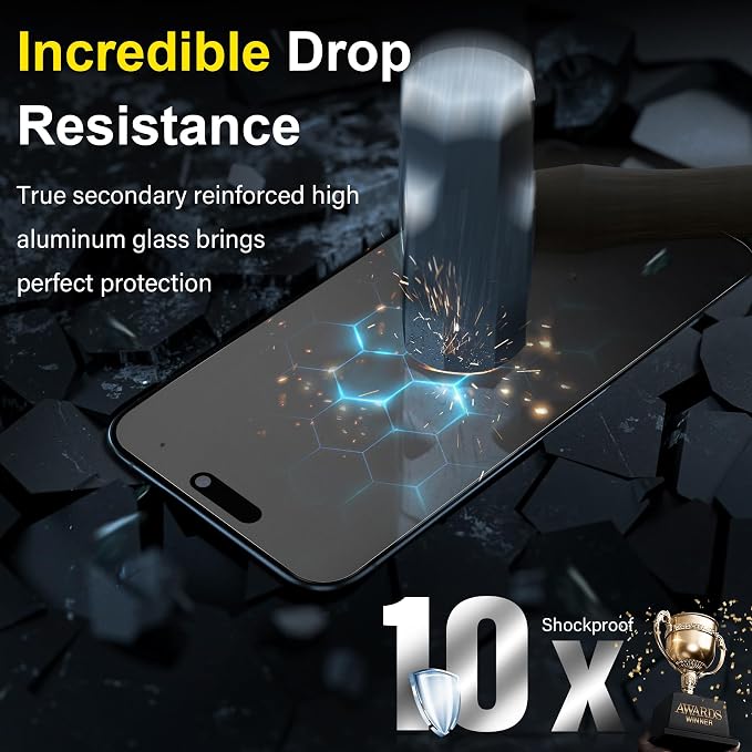 YWXTW 2 Pack Matte Screen Protector for iPhone 15 Pro Max 6.9 Inch + 1 Set Camera Lens Protector, Anti Glare Anti Fingerprint 15 Pro Max Glass Screen Protector, Bubble Free, Smooth as Silk - Image 5