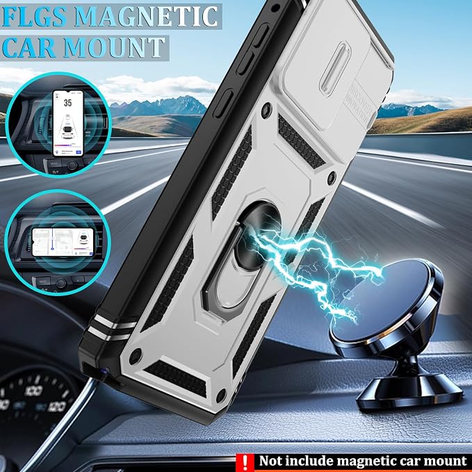 Gritup for Motorola Moto G Stylus 5G 2026 Case: G Stylus 5G 2025 Case with Screen Protector*2 [Magnetic Stand] [Slide Camera Cover] Shock Proof Military-Grade para G Stylus-5G-20255 White+Black - Image 6