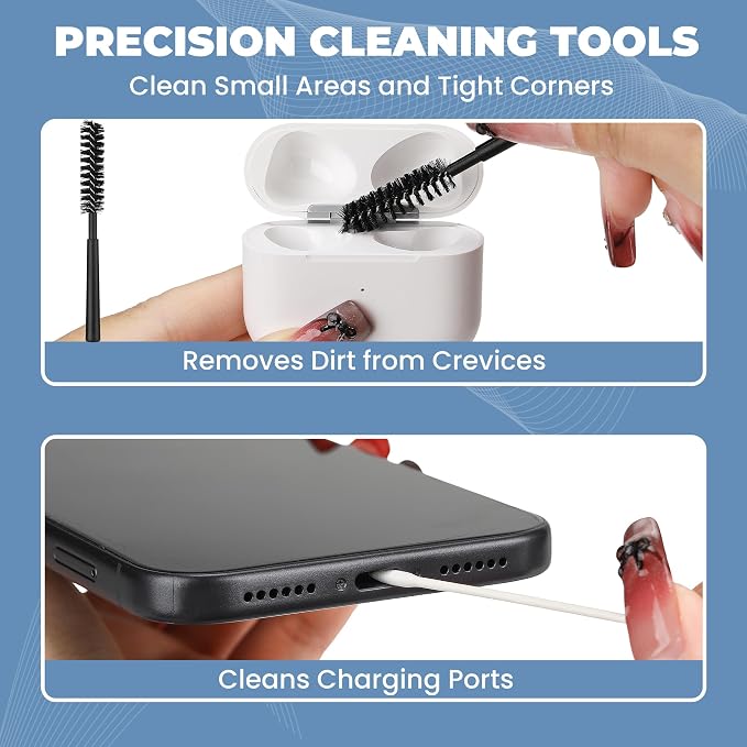 Upgraded for Airpod Cleaner Kit (81 PCS), Multi-Tool with Cleaning Pen, Putty & Swabs, Removes Earwax & Dust, Compatible with AirPods Pro 2 3, Earbud, Headphones, Phone & Charging Port, White - Image 5