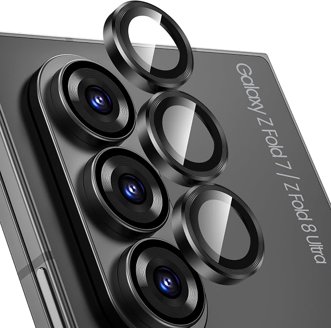 Tensea Camera Lens Protector for Samsung Galaxy Z Fold 8 Ultra/Z Fold 7 | 9H Tempered Glass Camera Cover Screen Protector Metal Individual Ring 【Case Friendly】【Installation Tray】【Military Protection】 by Tensea