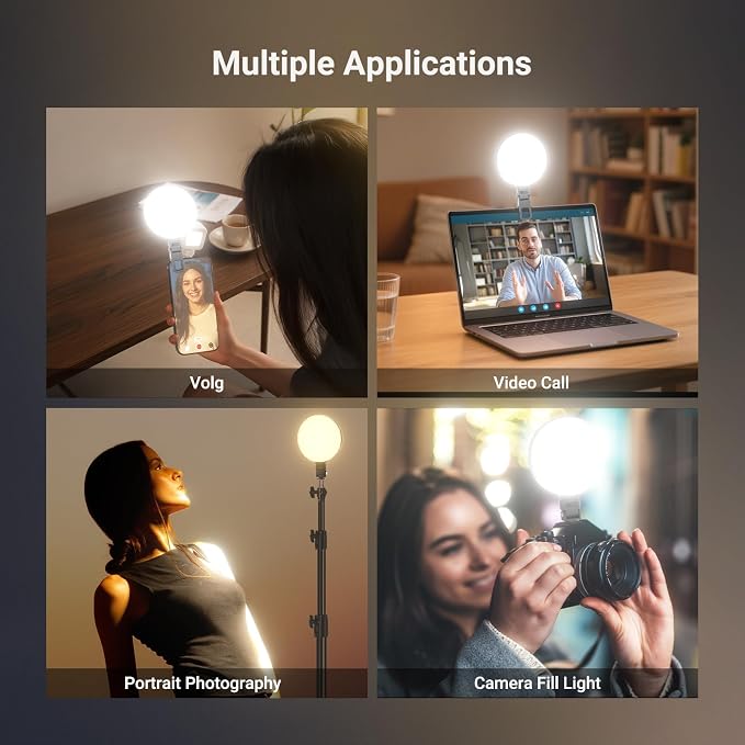 NEEWER Entry Level Version LED Selfie Ring Light, 4.8W Bi Color Edge Lit Clip Phone Fill Lighting with 2000mAh Battery, CRI90+ for Camera Laptop Computer Webcam Video Conference Makeup Recording, N23 - Image 7
