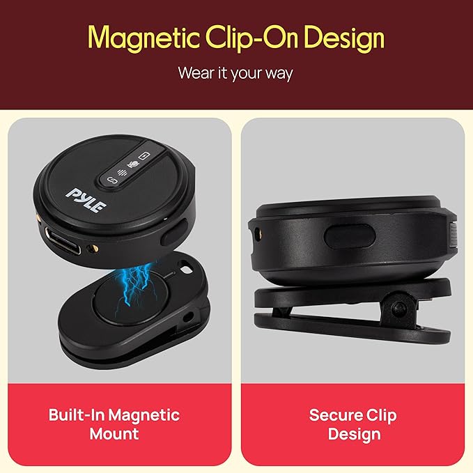 Pyle Wireless Lavalier Microphone System, Clip On Microphone with Noise-Canceling, 7H Battery, 360° Audio, USB-C Charging Case, Compatible with DSLR, iOS, Android, Vlogging Mic for Creators - Image 7