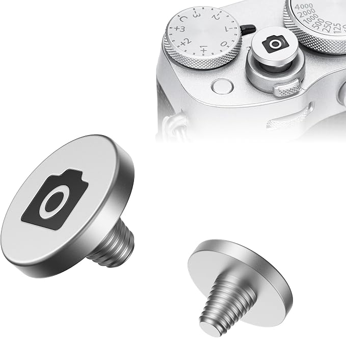 JJC Soft Shutter Release Button Fujifilm X100VI XT50 XM5, Camera Pattern | for Fuji Fujifilm X-M5 X-T5 X-T50 X-T30 III II X-PRO3 X100 VI V X-E5 X-E4 X Half Leica Q3 M10 Sony RX10 RX10 III Nikon Zf Df by JJC