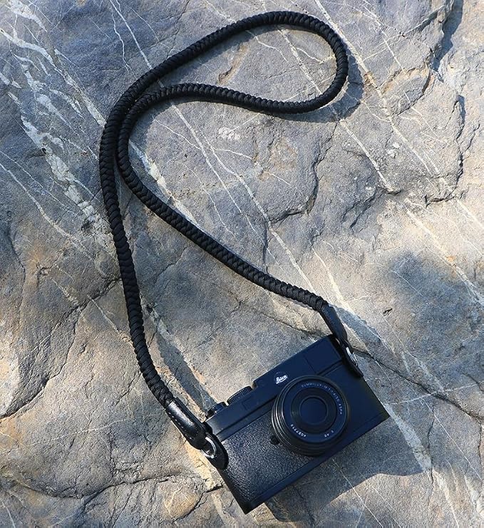 Paracord Camera Strap Long Camera Neck Shoulder Strap for SLR DSLR Digital Mirrorless Cameras 47inch/120cm Black - Image 2