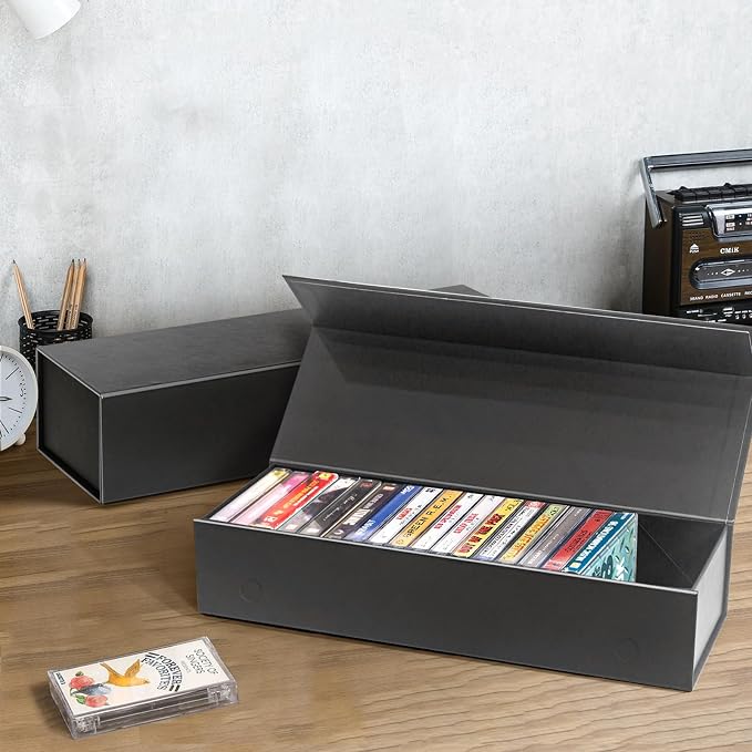 tutata Cassette Tape Storage Box, Cassette Tape Holder 14.25 x 4.5 x 3 Inch, Store Up to 20 Cassette Cases – 1 Pack - Image 6