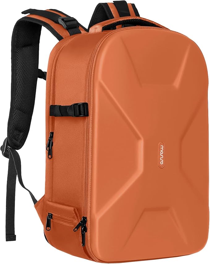 MOSISO Camera Backpack, DSLR/SLR/Mirrorless Photography Camera Bag | 15-16 inch Waterproof Hardshell Case with Tripod Holder&Laptop Compartment Compatible with Canon/Nikon/Sony, Orange by MOSISO
