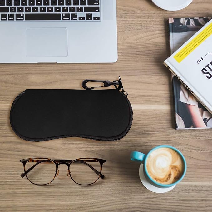 MoKo Sunglasses Soft Case Ultra Light Neoprene Zipper Eyeglass Case for Men Women - Image 7
