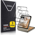 Didisky 3 Pack Front Screen Protector for Motorola Moto Razr 2024 2025,3D Curved Tempered Glass Screen Cover,Anti Scratch,Curved Full Cover,9H Hardness by Didisky
