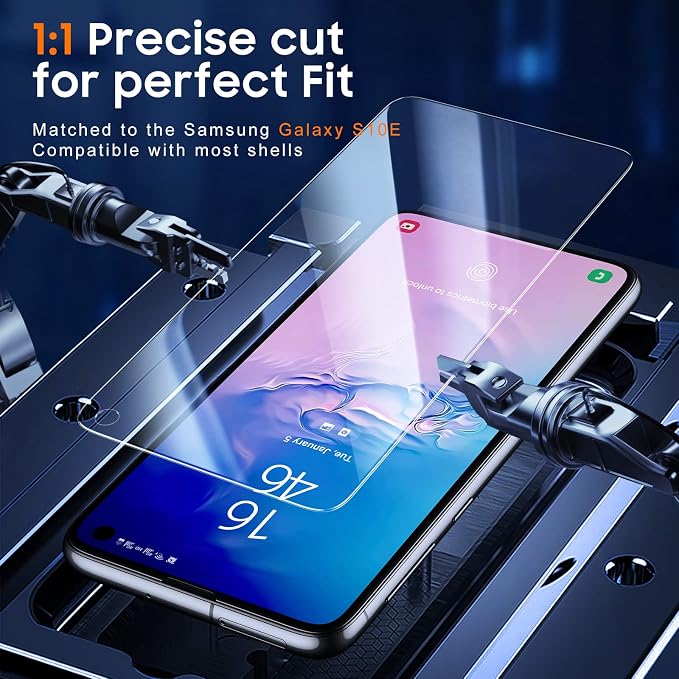 UniqueMe 3 Pack for Samsung Galaxy S10e Screen Protector | Tempered Glass, 9H Hardness, Bubble Free, Screen Cover - Image 2