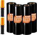 Black Stretch Film Shrink Wrap for Moving Supplies (15inch, 4 Pack) x 1000ft, Industrial Strength Plastic Wrap Stretch Roll for Pallet Wrapping Shipping Moving Boxes Storage Furniture with Handles by BETU