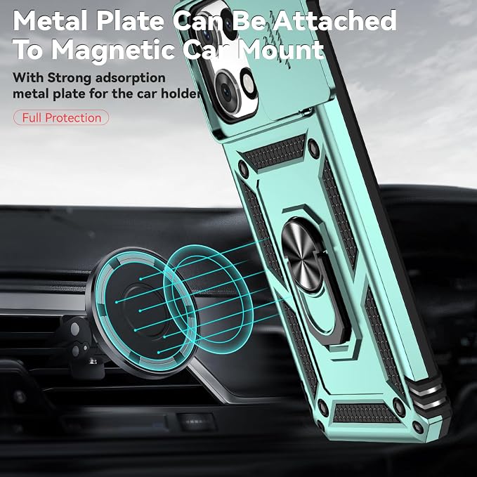 for Moto G 2026 /Moto G Play 2026 Case,with Screen Protector and Camera Cover,[Military Grade] 16ft.Drop Tested Cover with Magnetic Kickstand Protective Case for Motorola G 2026, Green - Image 3