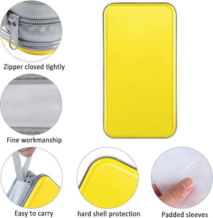 Siveit CD DVD Cases 96 Capacity Disc Storage Binder for Car(Yellow) | Hard Plastic CD DVD Disc Cases Storage Binder Wallet for Car Home Office Travel - Image 2