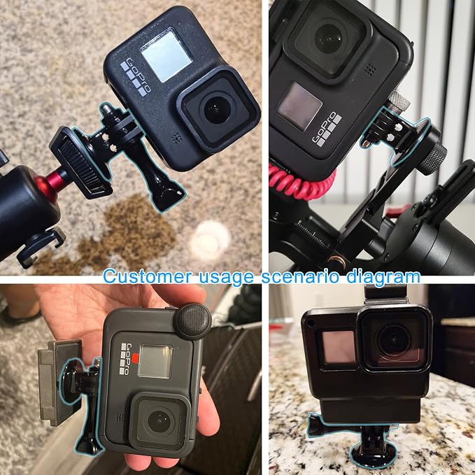 Suptig Tripod Mount Adapter for Gopro Mission 1 Pro, Gopro Hero 13, Hero 12, 11, 10, 9, 8, 7, 6, 5, 4, 3, Hero Session, Lite Hero, Gopro Max, Akaso, DJI osmo Action, Inst360, Akaso Action Camera - Image 8