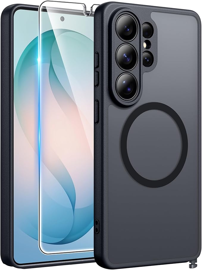 FNTCASE for Samsung Galaxy S26 Ultra Case, Compatible with Magsafe Black | Screen Protector, Full Camera Protection, Translucent Matte, 14FT Military Grade Drop Proof, Protective Phone Cover by FNTCASE