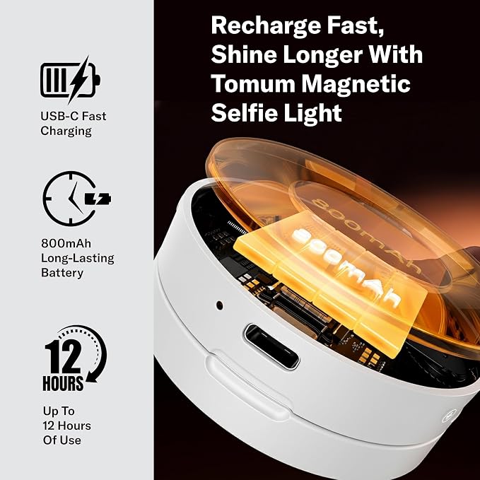 Magnetic Phone Selfie Light - Ring Lights Mirror Phone Attachment | Compatible for iPhone MagSafe Android with Magnetic Ring - Portable LED Fill Light for Selfies Camera Photo Video Recording - Image 5
