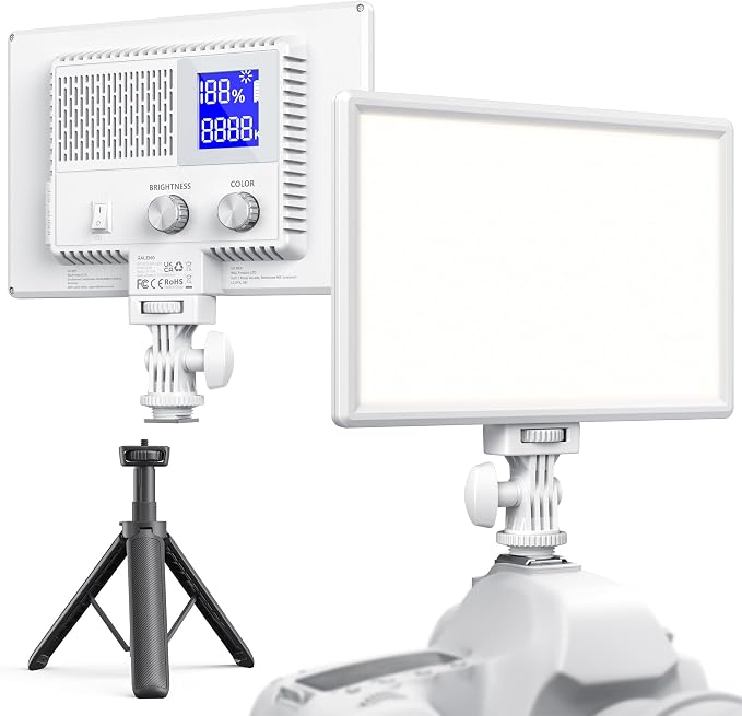 White LED Video Light for Camera with Built-in 4000mAh Battery | 2500k-6500k Bi-Color Photo Light with Cri>95, Supports Type-C USB Power Supply for Pictures, Video Recording & Live Streaming - Image 2
