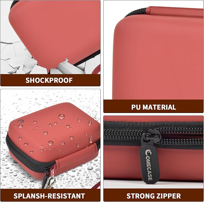Comecase Digital Camera Case for Kodak PIXPRO FZ45 FZ55, Brown | Fits Cameras up to 4.33 x 3.07 x 2.3 in, Pre-Cut Foam, Elastic Strap&Hand Strap, Mesh Pocket for Accessories, Case Only - Image 3