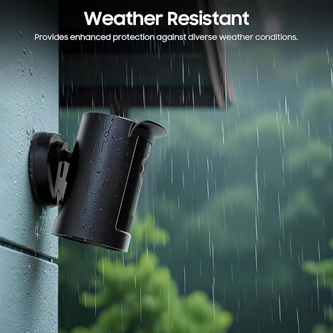 Fintie Silicone Weatherproof Case for Ring Outdoor Cam Plus 2025, Black | Weather Resistant Soft Protective Cover, Dustproof Camera Skin, Hat Brim Design, Easy Slip-On Installation - Image 3