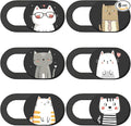 6Pcs Phone Privacy Camera Cover Webcam Camera Cover Slide Cat Pattern Privacy Security Guard Slide Phone Webcam Protector for Laptop Desktop Computers Smartphones Tablet Notebook Mini PC by PRESSINART