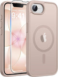 FNTCASE for iPhone 17e/ iPhone 16e Case, Fit for Magsafe, Screen Protector | Translucent Matte Magnetic Back, 14FT Military Grade Drop Protection, Shockproof Protective Phone Cover, Desert Gold by FNTCASE