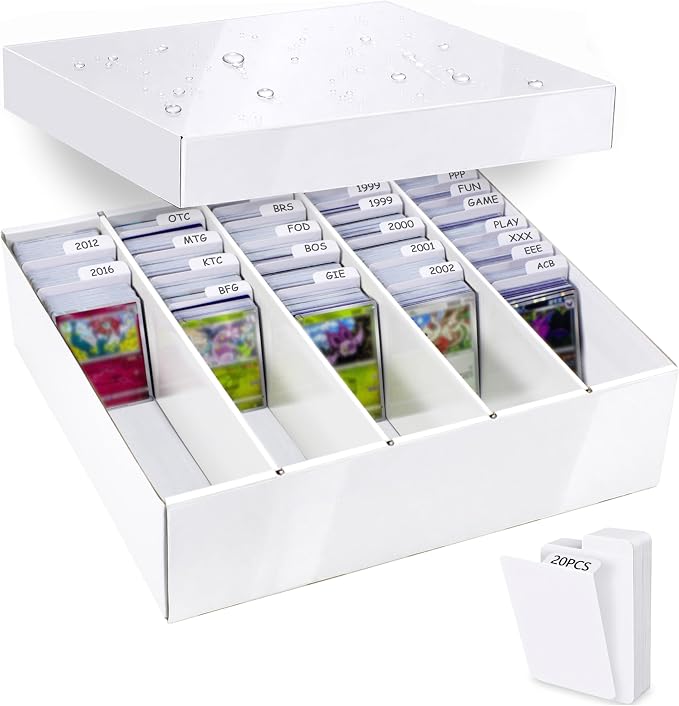 5 Row Laminated Tcg Card Storage Box, Bulk Card Storage Option for Standard | 5 Row, Large Capacity Holds 4500+ Standard Cards, Card Dividers, Laminated Film, Premium Card Sotrage Option by XRACV
