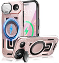 Camera Stand Case for iPhone 17 Air, [Compatible with MagSafe] [Lens Cover] 2025 Version Military Grade Protective Soft Case for iPhone 17 Air 6.5 inch Men Women, Pink by WASTROYAL