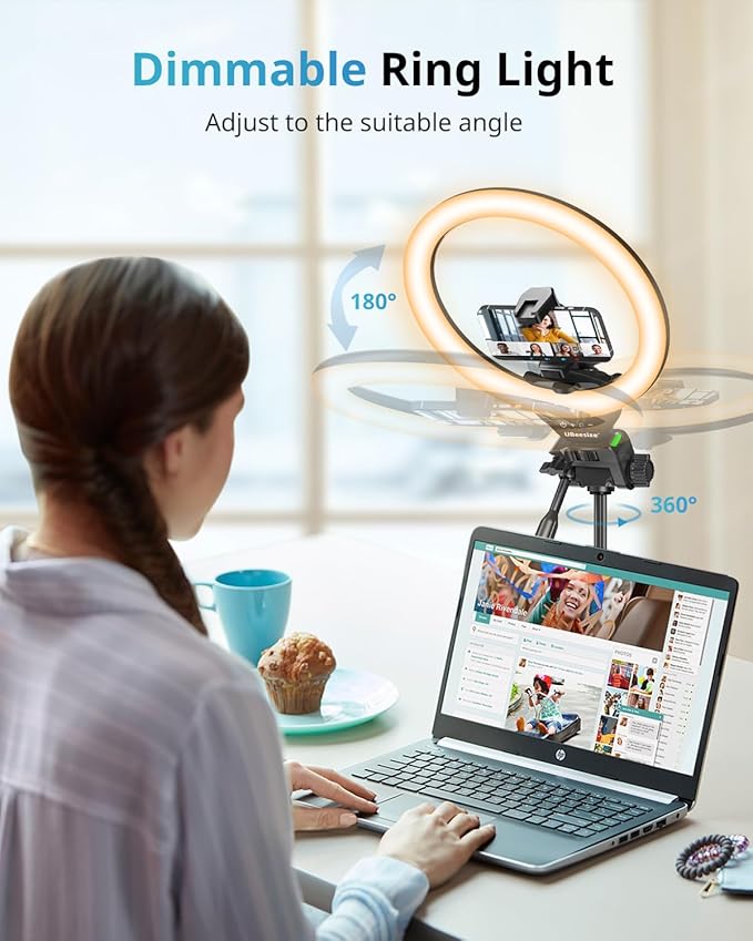 UBeesize 12'' LED RGB Ring Light with 62'' Tripod Stand, Selfie Ring Light for Video Recording, Live Streaming, TikTok & YouTube, Compatible with iPhone & Android - Image 5