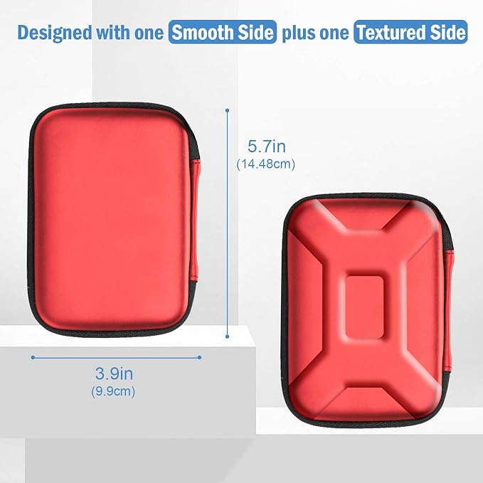 ProCase External Hard Drive Travel Case for 2.5" HDD/SSD -Red | Fits Seagate Portable, Samsung T9, WD Elements, My Passport, Toshiba Canvio Basics, 1TB-5TB Drives, USB 3.0 HDD/SSD Storage - Image 6