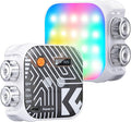K&F CONCEPT RGB Video Light 21 Light Effects, 2500K-9900K, CRI 96+, White | 360° Full Color Portable Light, Magnetic Rechargeable LED Panel Camera Light with 1/4" Screw Mount for Vlogging, Selfie L01 by KFCONCEPT