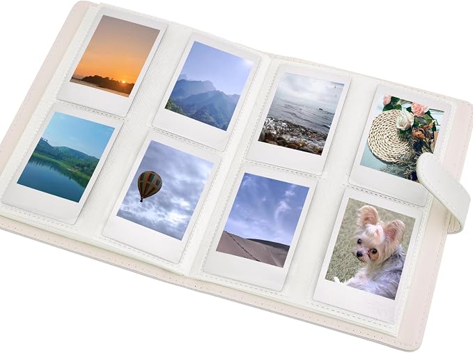 Sunmns Accessories Bundle Kit Compatible with Fujifilm Instax Mini 13 12 11 9 8 90 70 Instant Camera, Include Album, Film Stickers, Photo Frames, Hanging Frame, Strap (White) - Image 2