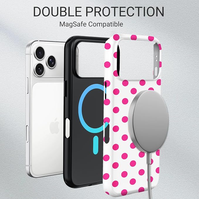 TPU Phone Case for iPhone 17 Pro Max, MagSafe Wireless Charging Compatible, Shockproof Slim Fit Protective Cover with Anti-Yellowing & Raised Camera Protection (Point 3, iPhone 17 Pro Max(6.9")) - Image 6