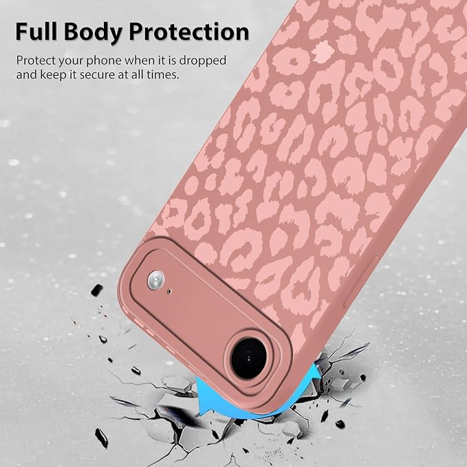 Cute Pink Cheetah Print Phone Case for iPhone Air 6.5" | Aesthetic Leopard Pattern Design Cover Full Camera Lens Protective Shockproof Soft Slim TPU Funda for Women Girls - Image 3