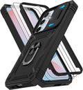 Gritup for Samsung Galaxy S24 FE Case: Galaxy S24 FE Case with 2*Screen Protector | Magnetic Stand & Slide Camera Cover | Shock Proof Military-Grade Funda para S 24 FE Cover -Black by Gritup