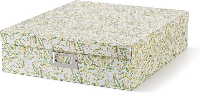 Soul & Lane - Photo Memory Storage Box, 14.8x13x3.7 In, Citrus Garden | Large Scrapbook Keepsake Organizer with Lid, Decorative Cardboard Album Storage for Photos, Stationary and Memorabilia by SoulLane